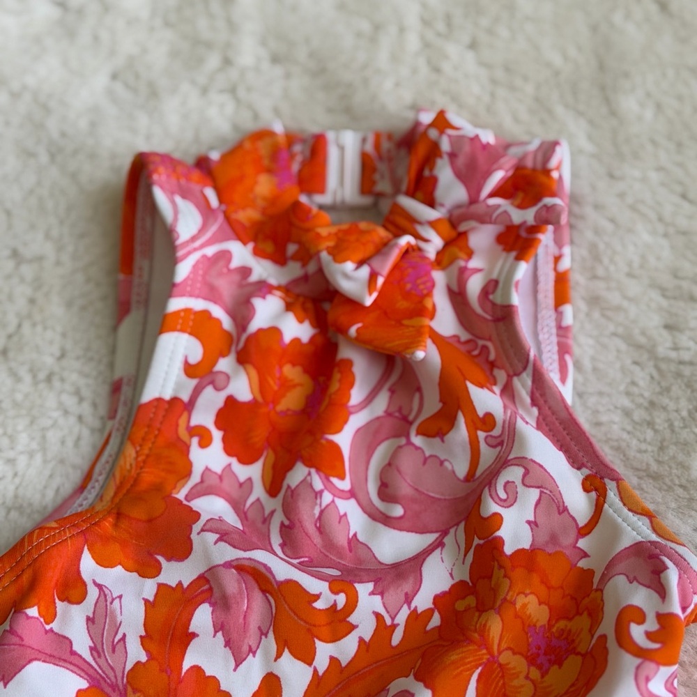 Janie and Jack Clementine Bloom One Piece Floral Swimsuit Size 12-18 Months - Picture 4 of 10